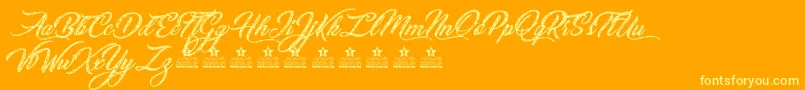 SketchingStarsPersonalUse Font – Yellow Fonts on Orange Background