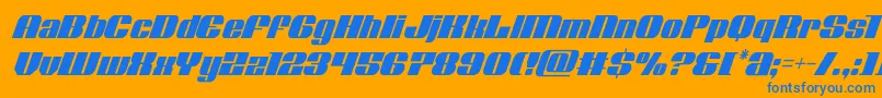 Nolocontendrecondital Font – Blue Fonts on Orange Background