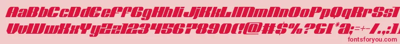 フォントNolocontendrecondital – ピンクの背景に赤い文字