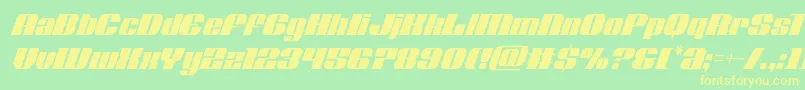 フォントNolocontendrecondital – 黄色の文字が緑の背景にあります