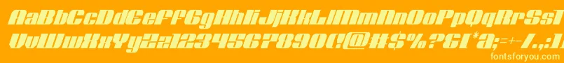 フォントNolocontendrecondital – オレンジの背景に黄色の文字