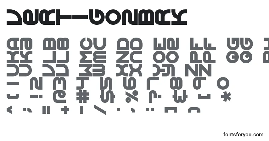 Шрифт Vertigo2Brk – алфавит, цифры, специальные символы
