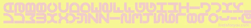 Vertigo2Brk Font – Pink Fonts on Yellow Background