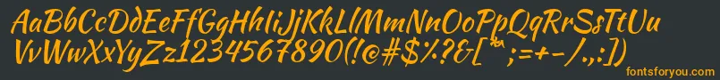 Шрифт KaushanscriptRegular – оранжевые шрифты на чёрном фоне