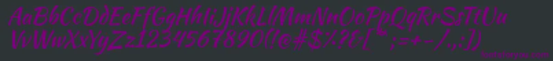 Czcionka KaushanscriptRegular – fioletowe czcionki na czarnym tle