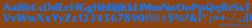 SigvarserialHeavyRegular Font – Blue Fonts on Brown Background