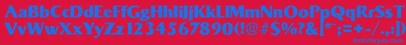 SigvarserialHeavyRegular Font – Blue Fonts on Red Background