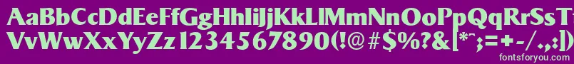 SigvarserialHeavyRegular Font – Green Fonts on Purple Background