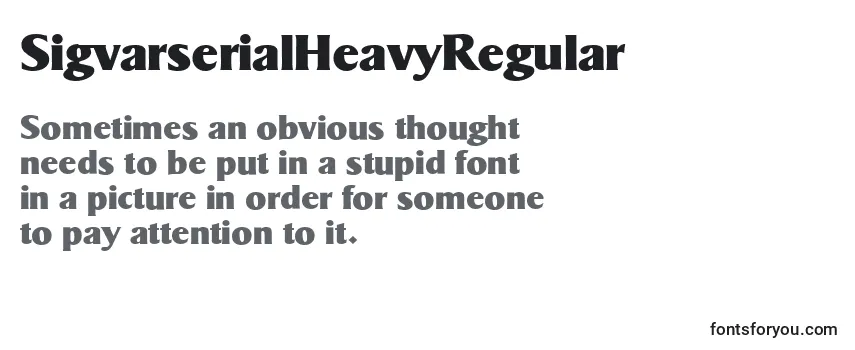 Review of the SigvarserialHeavyRegular Font