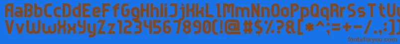 Lisätietoja GameSansSerif7-fontista GameSansSerif7-fontti – ruskeat fontit sinisellä taustalla