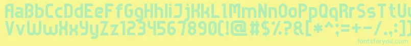 GameSansSerif7 Font – Green Fonts on Yellow Background