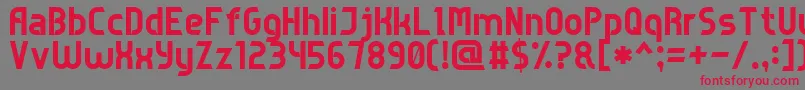 フォントGameSansSerif7 – 赤い文字の灰色の背景