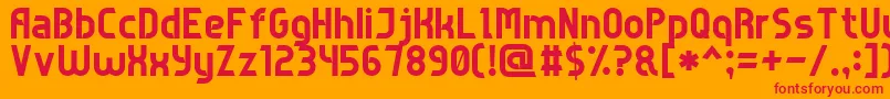 Czcionka GameSansSerif7 – czerwone czcionki na pomarańczowym tle