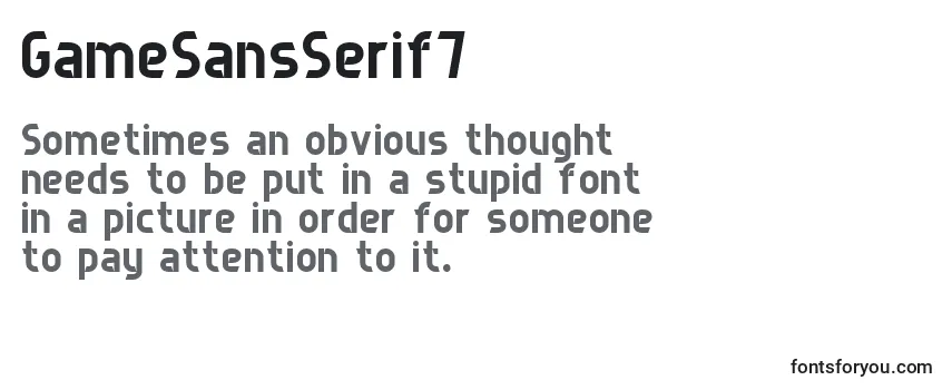 Review of the GameSansSerif7 Font
