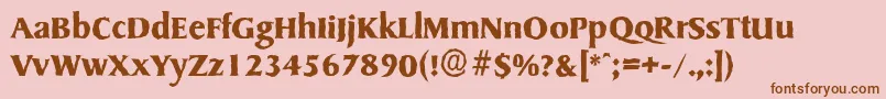 SydneyantiqueBold Font – Brown Fonts on Pink Background