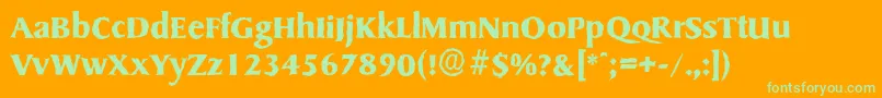 SydneyantiqueBold Font – Green Fonts on Orange Background