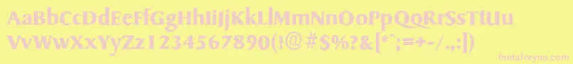 SydneyantiqueBold Font – Pink Fonts on Yellow Background
