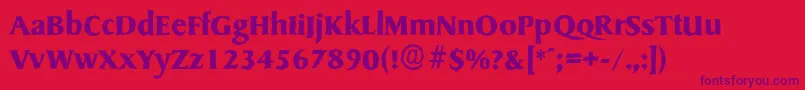 SydneyantiqueBold-Schriftart – Violette Schriften auf rotem Hintergrund
