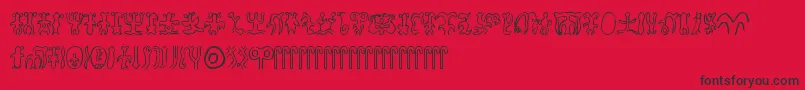 フォントRongorongo – 赤い背景に黒い文字