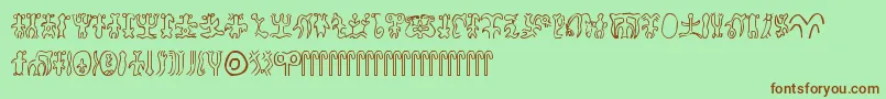 Rongorongo Font – Brown Fonts on Green Background