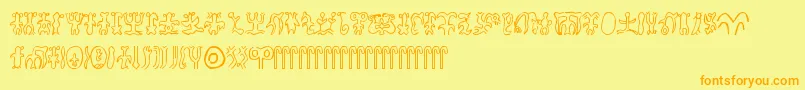 Rongorongo Font – Orange Fonts on Yellow Background