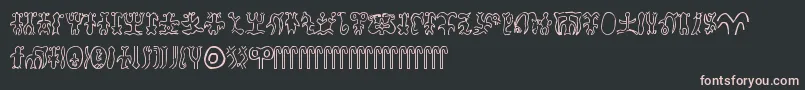 フォントRongorongo – 黒い背景にピンクのフォント