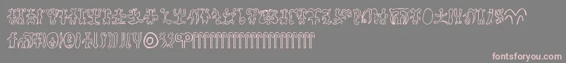 フォントRongorongo – 灰色の背景にピンクのフォント