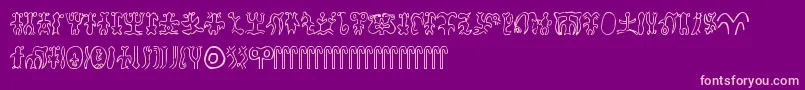 Fonte Rongorongo – fontes rosa em um fundo violeta