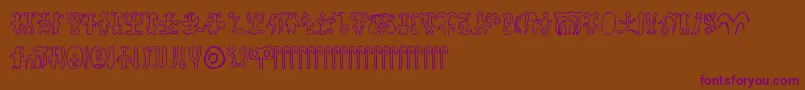 Rongorongo Font – Purple Fonts on Brown Background