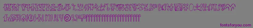 Rongorongo Font – Purple Fonts on Gray Background