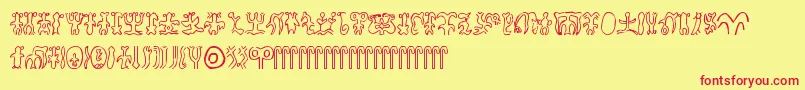 Rongorongo Font – Red Fonts on Yellow Background