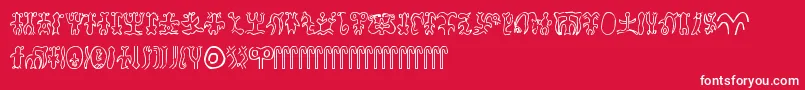 Rongorongo Font – White Fonts on Red Background