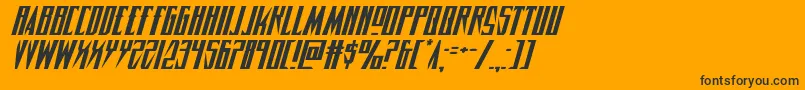 Timberwolfexpandital2-Schriftart – Schwarze Schriften auf orangefarbenem Hintergrund