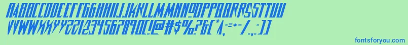 Timberwolfexpandital2 Font – Blue Fonts on Green Background