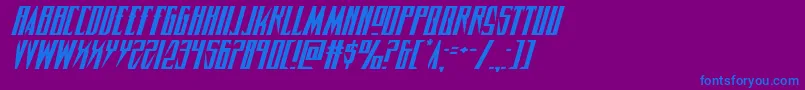 Timberwolfexpandital2 Font – Blue Fonts on Purple Background