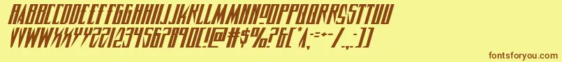 Timberwolfexpandital2 Font – Brown Fonts on Yellow Background