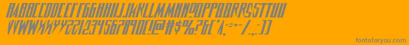 Timberwolfexpandital2-Schriftart – Graue Schriften auf orangefarbenem Hintergrund