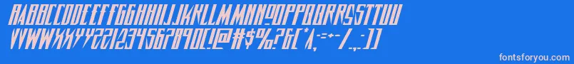 Timberwolfexpandital2 Font – Pink Fonts on Blue Background