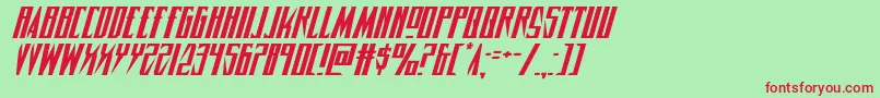 Timberwolfexpandital2 Font – Red Fonts on Green Background
