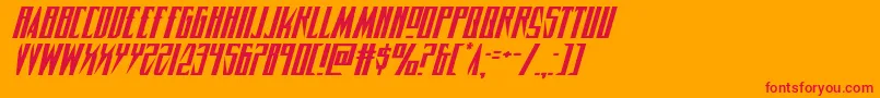 Timberwolfexpandital2 Font – Red Fonts on Orange Background