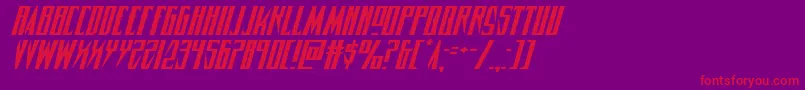 Timberwolfexpandital2 Font – Red Fonts on Purple Background