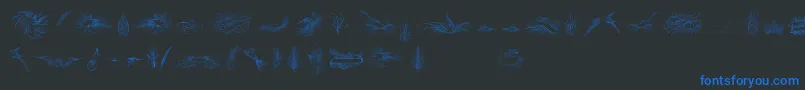 PenmanshipBirdsAndOrnamentsFree Font – Blue Fonts on Black Background