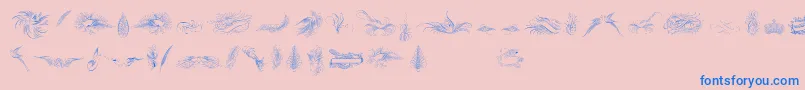 PenmanshipBirdsAndOrnamentsFree Font – Blue Fonts on Pink Background