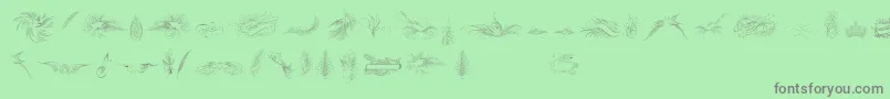 PenmanshipBirdsAndOrnamentsFree Font – Gray Fonts on Green Background
