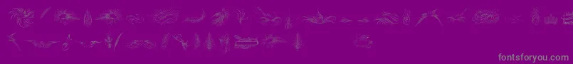 PenmanshipBirdsAndOrnamentsFree Font – Gray Fonts on Purple Background