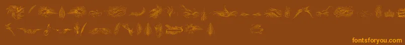 PenmanshipBirdsAndOrnamentsFree Font – Orange Fonts on Brown Background
