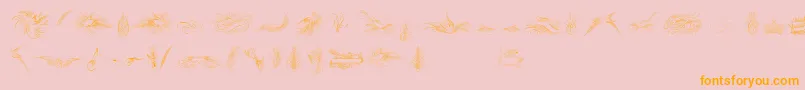 PenmanshipBirdsAndOrnamentsFree Font – Orange Fonts on Pink Background
