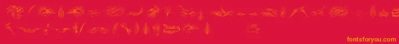 PenmanshipBirdsAndOrnamentsFree Font – Orange Fonts on Red Background