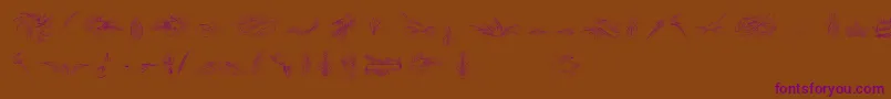 PenmanshipBirdsAndOrnamentsFree Font – Purple Fonts on Brown Background