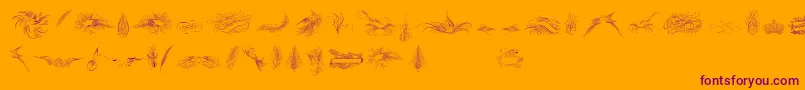 PenmanshipBirdsAndOrnamentsFree Font – Purple Fonts on Orange Background